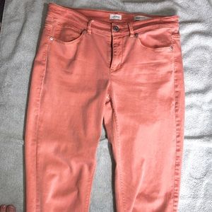J Jill melon colored crop jeans with cuff size 10